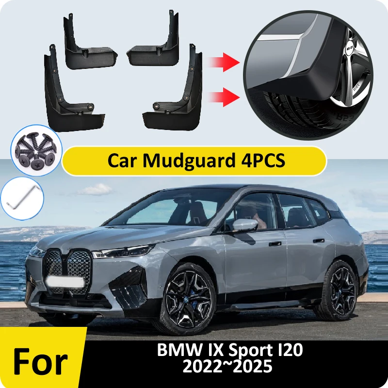 

Car Mudflaps Splash Mud 4PCS For BMW IX Sport I20 2022 2023 2024 2025 Flaps Front Rear Wheel Fender Flare Protect Accessories