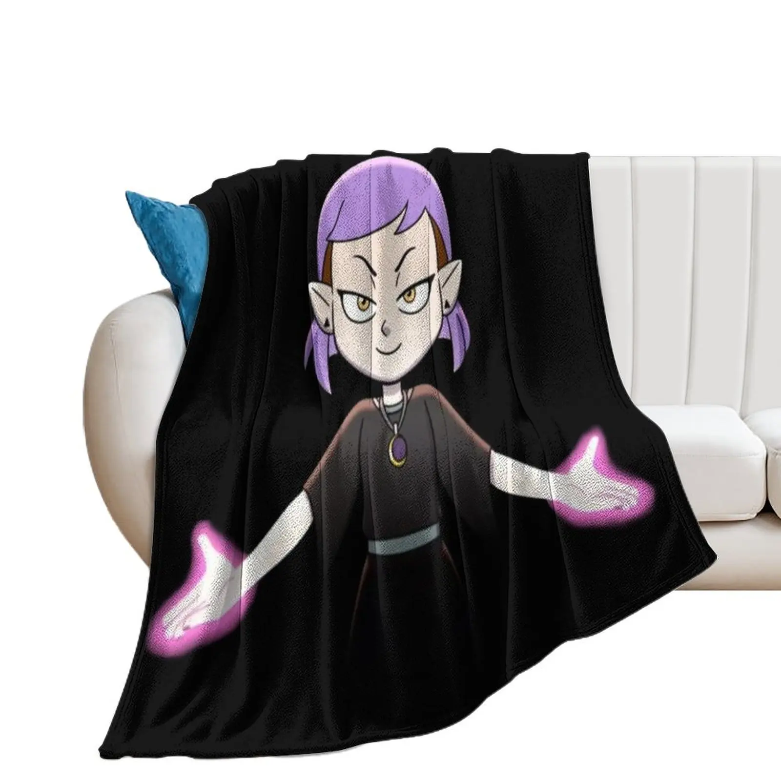 amity blight updated purple hair intro Throw Blanket Soft Big bed plaid Blankets