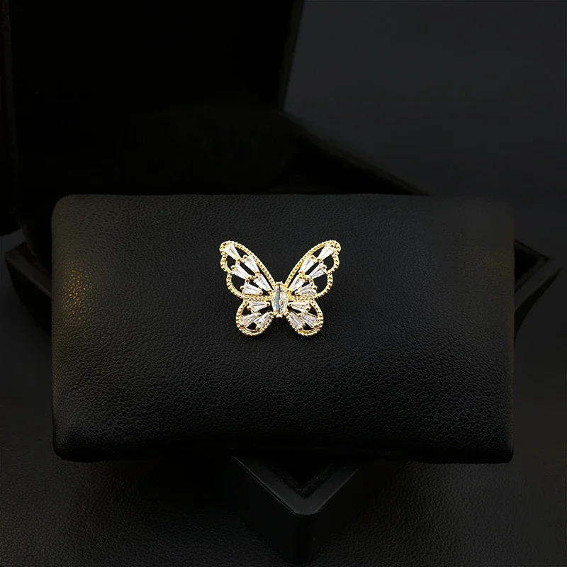 

Smart Butterfly Brooch Women's High-End Suit Ornament Neckline Anti-Exposure Safety Pin Artifact Collar Buckle Fine Jewelry 5290