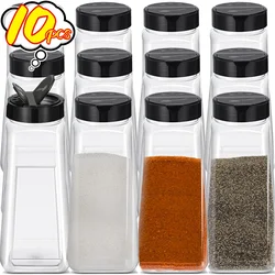1/10PCS Large Clear Spices Bottles with Shaker Lids Kitchen Barbecue Seasoning Storage Jars Food Grade Plastic Sealed Container