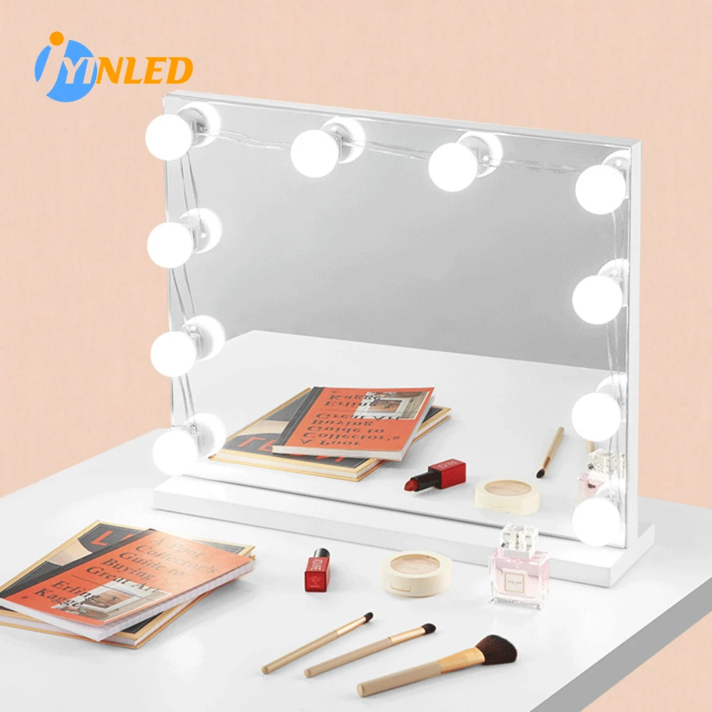 Luces de tocador para espejo de maquillaje, Kit de luces de espejo LED regulables, luz de maquillaje para Baño