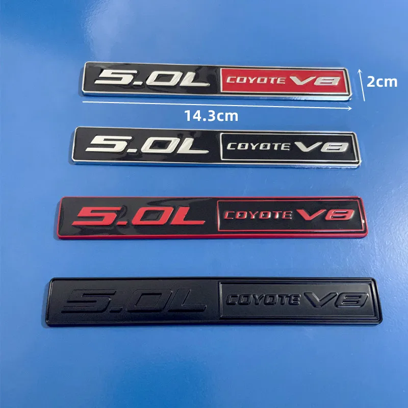 معدن 5.0L ذئب V8 غطاء المحرك الأمامي درابزين الخلفي الجذع ملصق مائي شعار شارة ملصق اكسسوارات ل F150 F250 FX4 موستانج شيلبي GT 5.0 #3
