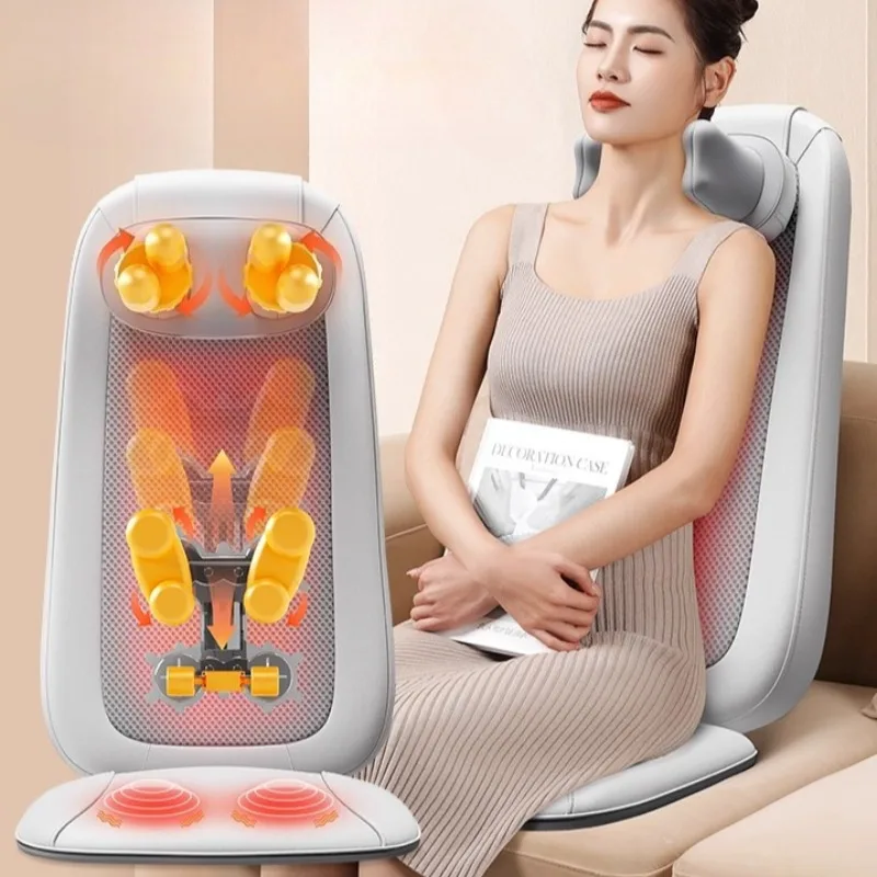 

New Massager Chair with Heat Shiatsu Neck Back Massager mats Portable with Compress Rolling Massage for Shoulders Full Body Pain