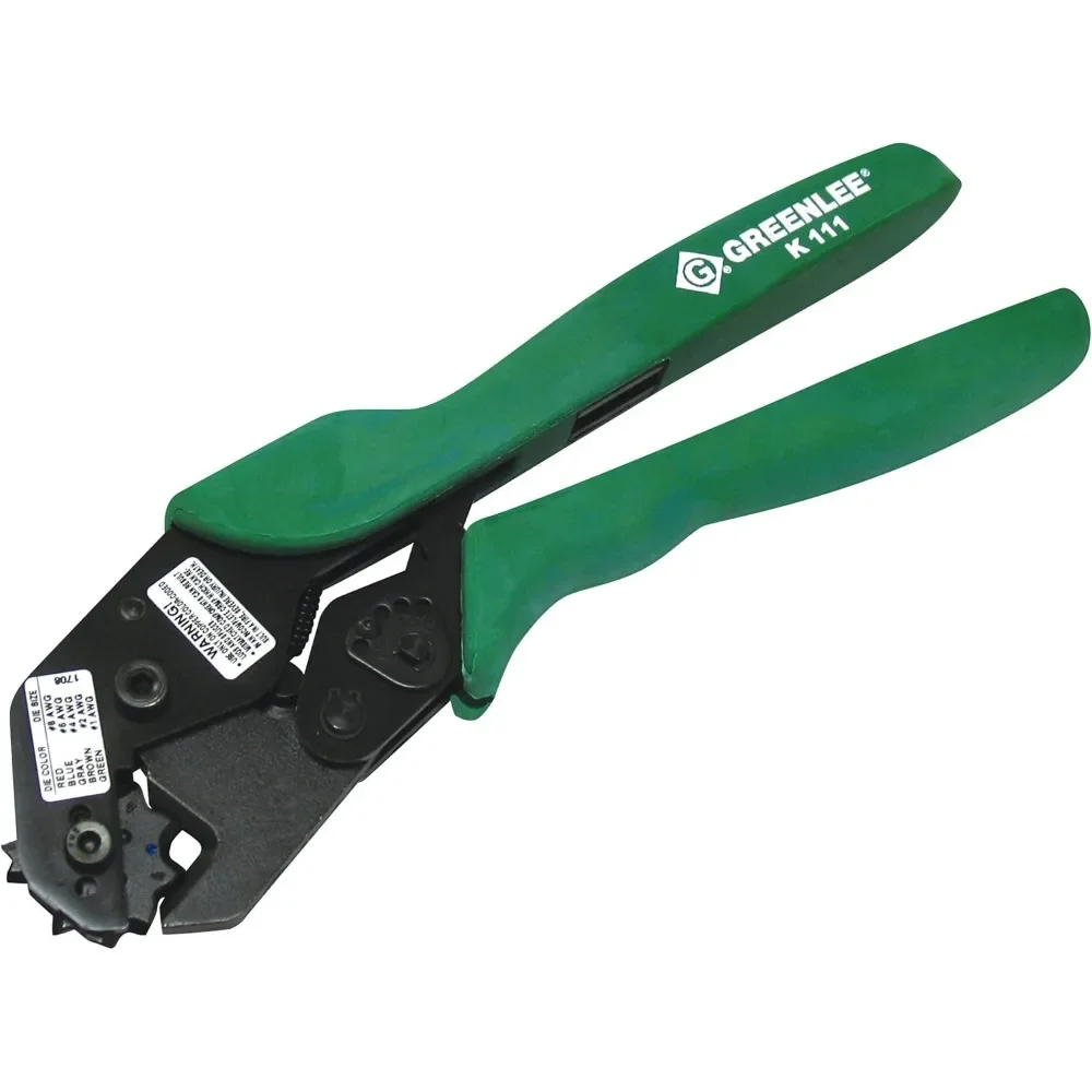 Crimping Tool 8-1 AWG Small Size and Light Weight Full-cycle Mechanism Assures Wide grips make crimping easy on the hands