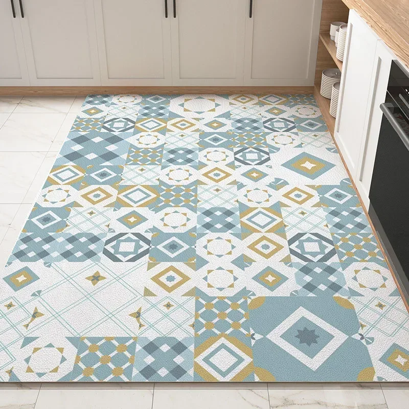 Kitchen Floor Mat – Large Non-Slip Oil-Resistant Area Rug for Dining Room, Waterproof Easy-Care Carpet for Home Decoration
