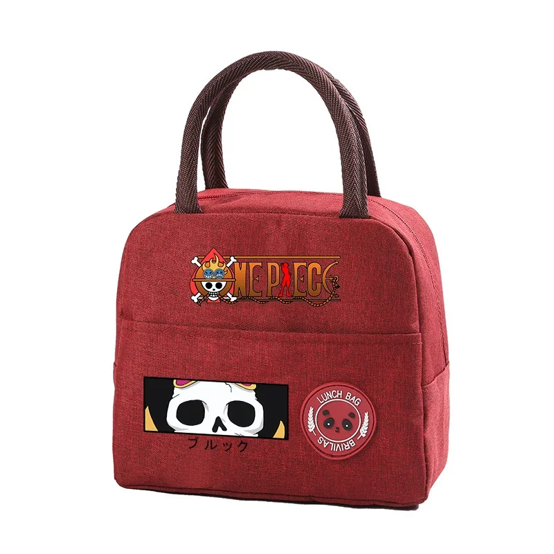 One Piece Lunch Bag Anime Cartoon Luffy Zoro Waterproof Printed Thermal Lunchbox Handbag Student Food Organiser Birthday Gifts