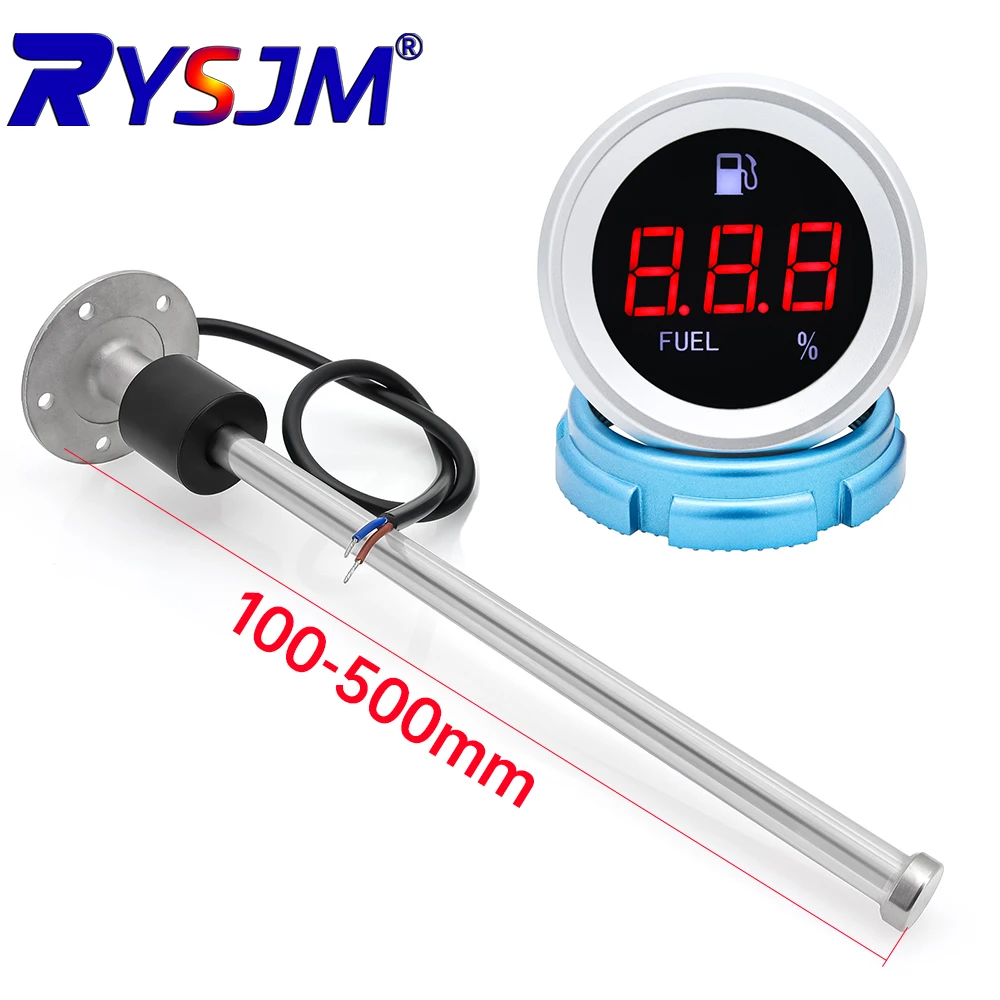 Digital Fuel Level Gauge with Flashing Alarm Car Fuel Level Meter 9-35V Fuel Level Tester With 0-190ohm Fuel Level Sensor