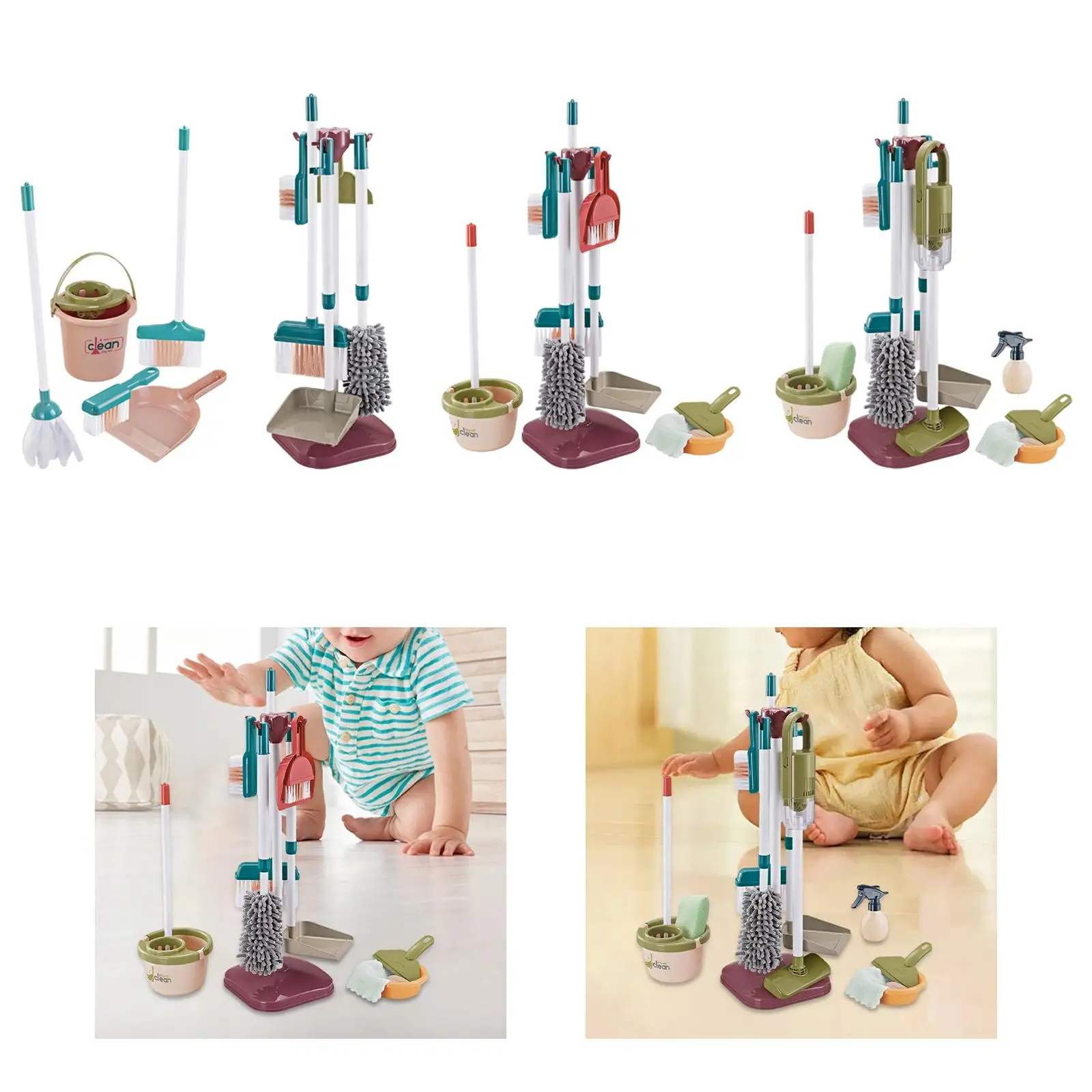 Kids Cleaning Playset Housekeeping Tools for Boys Girls Birthday Gift