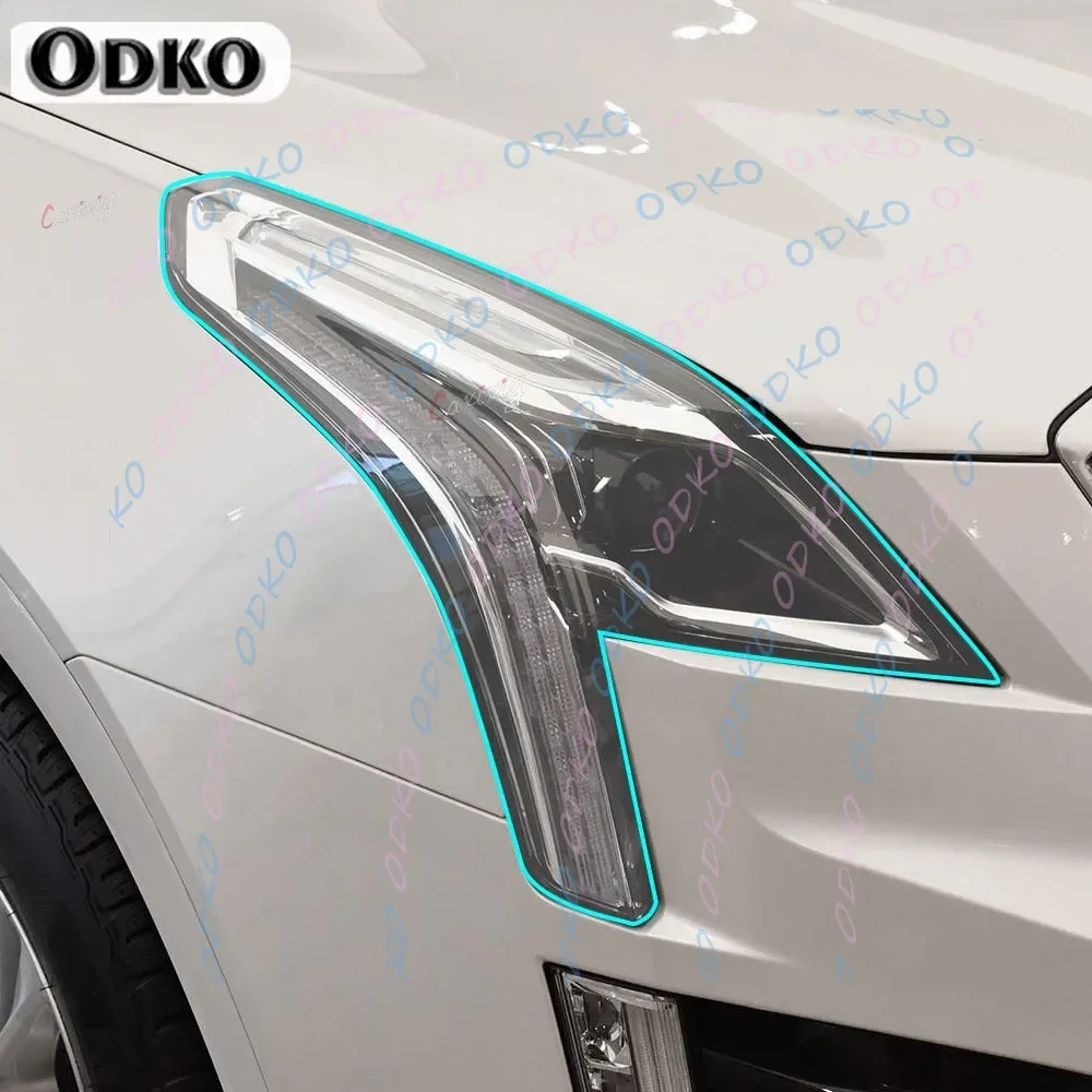 

2 Pcs Car Headlight Protective Film Headlamp Transparent Black TPU Sticker For Cadillac CT6 XT4 XT5 XT6 XTS ATS Accessories