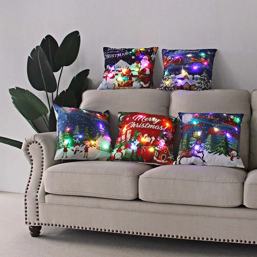 

Led Light Home Decor Gifts Pillowcase For Home Living Room Cushion Cover Christmas Decoration Throw Pillow Cover Pillow Case
