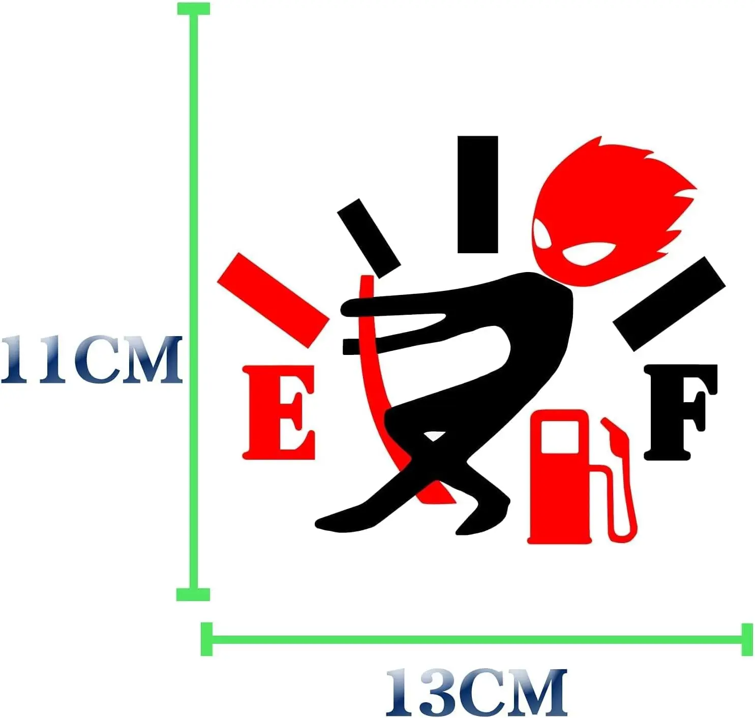 1 قطعة ملصقات السيارات المضحكة ، ملصق استهلاك الغاز العالي ، مقياس الوقود الغاضب لضبط مقياس الوقود ، ملصقات فارغة لقياس الوقود