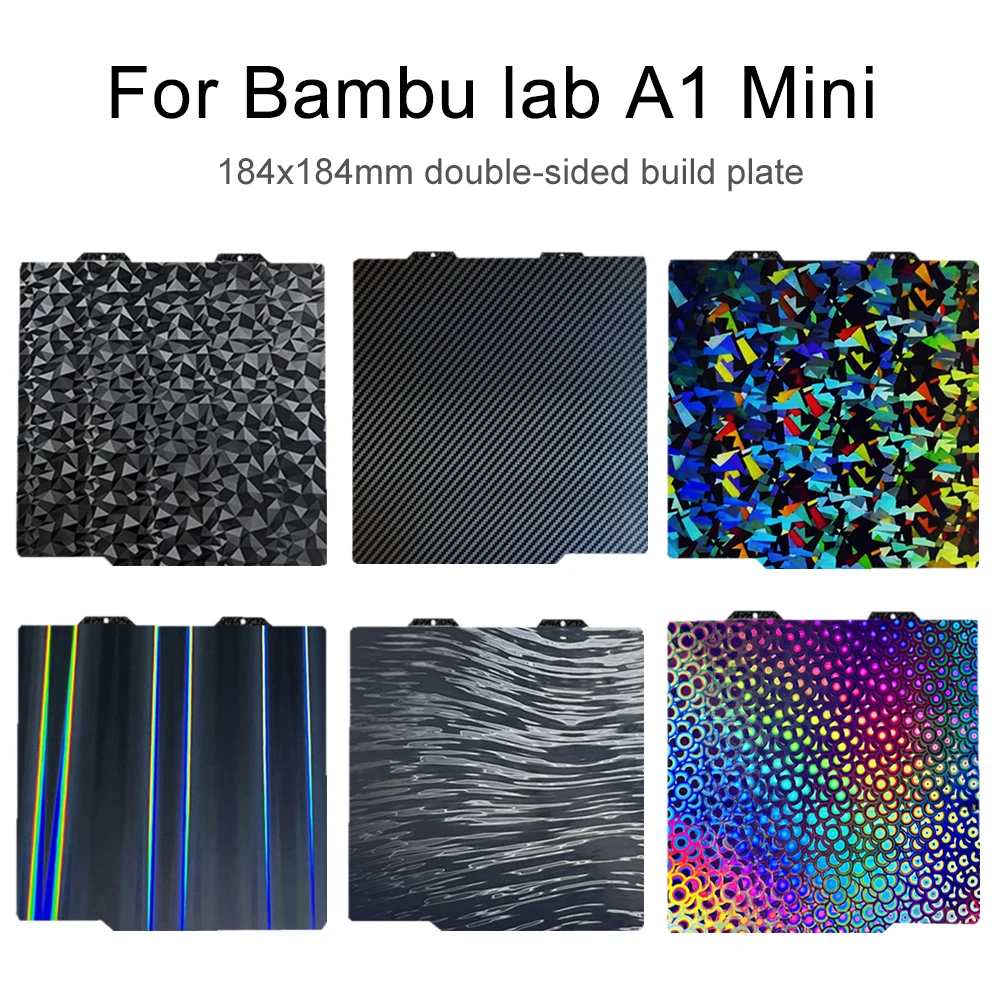 

Лист Pei PEO PET H1H PEY для Bambu Lab A1 Mini Сборная пластина 184x184 мм Лист пружинной стали для двусторонней кровати Bambulab A1-Mini