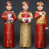 Children Ancient Costume Hanfu Dance Costumes Clothes Ancient Chinese Costume Men Qing Dynasty Landlord Chinese Folk Dance