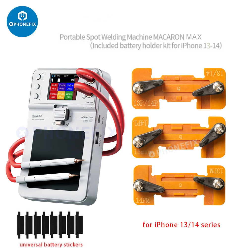 QianLi Macaron Max Portable Spot Welding Machine for iPhone 11 12 13 14pm Battery Flex Soldering Repair Tool Automatic Manual