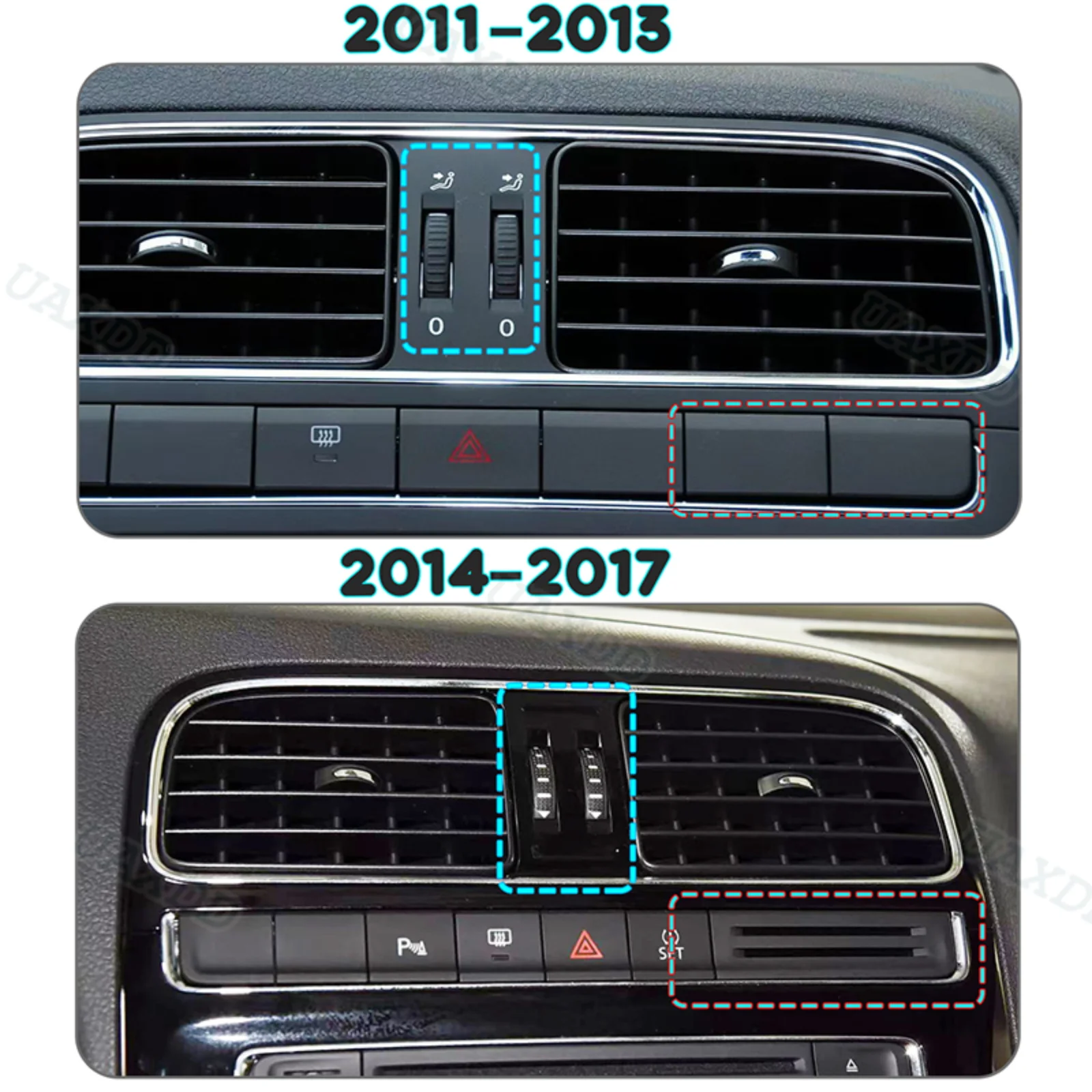 2 Din Car grille air conditioning assembly HVAC For VW 2011-2017 POLO vent equipment Parts Kit A/C Automotive outlet ventilation