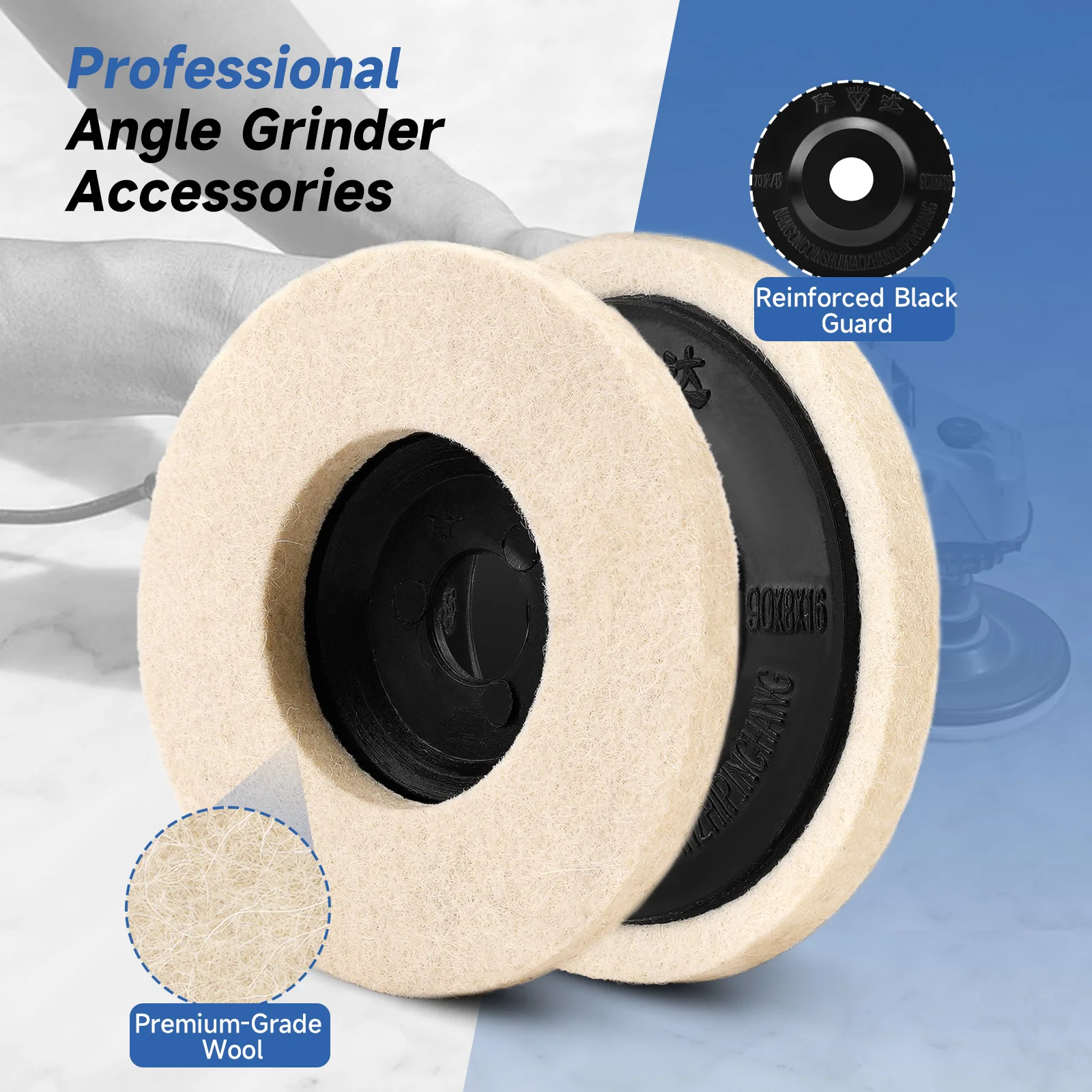 3/5/10pcs 4 pollici 100 millimetri Lana Ruota di Lucidatura Tamponi per Lucidatura Smerigliatrice Angolare Ruota Feltro Disco per Lucidatura per Metallo Marmo Vetro Ceramica