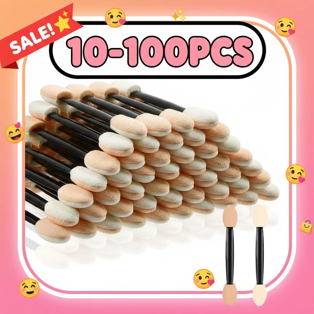 10/30/50/100Pcs Small Portable Eyeshadow Applicators In Bulk Double Sponge Eye Shadow Brush Makeup Mini Cosmetics Tool