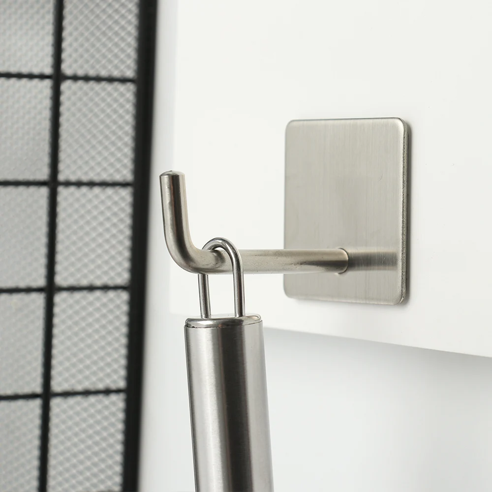 Adhesive Towel Rack Sticker Clothes Hanger Adhesive Hooks Stainless Steel Hook Wall Door Holder