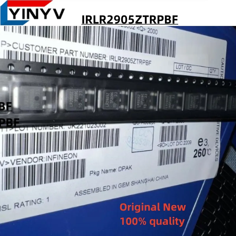 10 Stück IRLR2905TRPBF IRLR2905 IRLR2905PBF LR2905 TO-252 IRLR2905ZTRPBF IRLR2905Z IRLR2905ZPBF LR2905Z Original Neu 100% Qualität – Detail 2