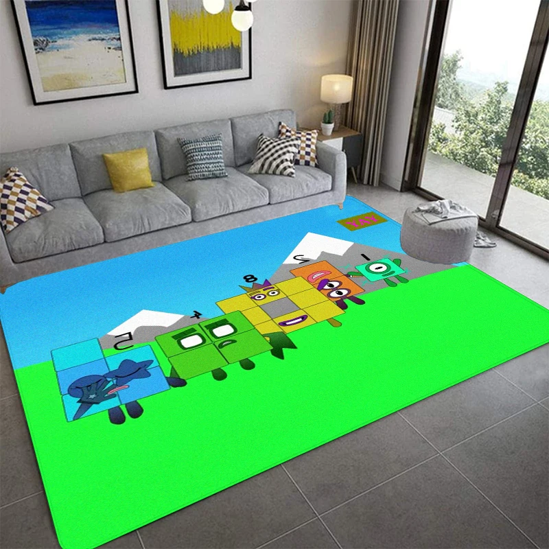 N-Number Blocks Printed Carpet Fashion Yoga Mat Non-Slip Carpet Bedroom Decoration Outdoor Carpet Bedroom Birthday Gift