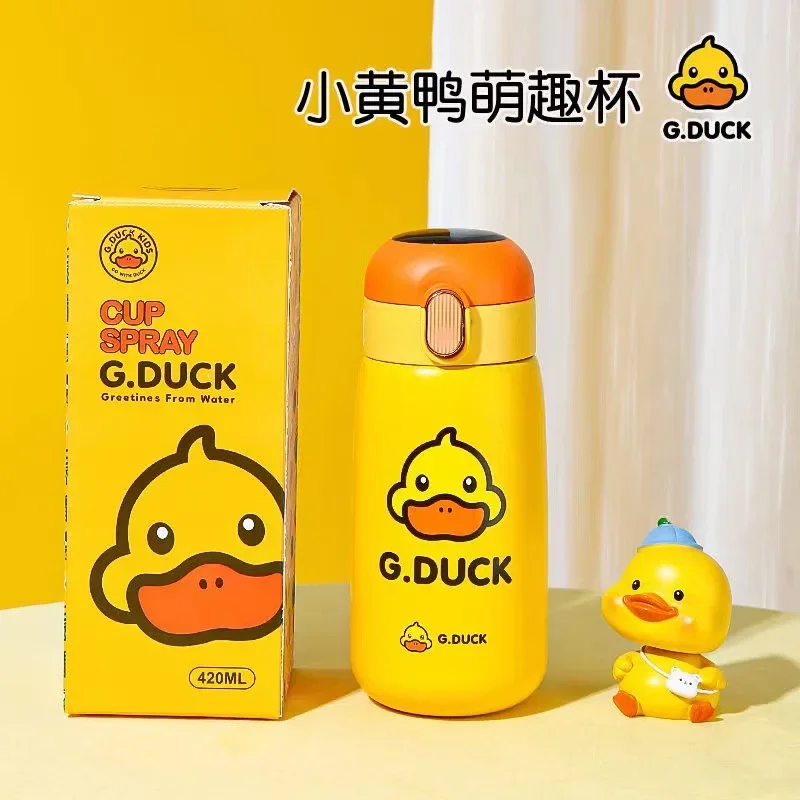 Children\'s Thermos Cute Water Bottle Kawaii Little Yellow Duck 316 Stainless Steel Students Fashion Digital Display Water Cup