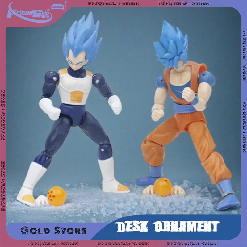 

ПВХ аниме Dragon Ball синие волосы фигурку Super Saiyan Goku Vegeta набор аниме куклы коллекционеры подарок модель украшение для рабочего стола