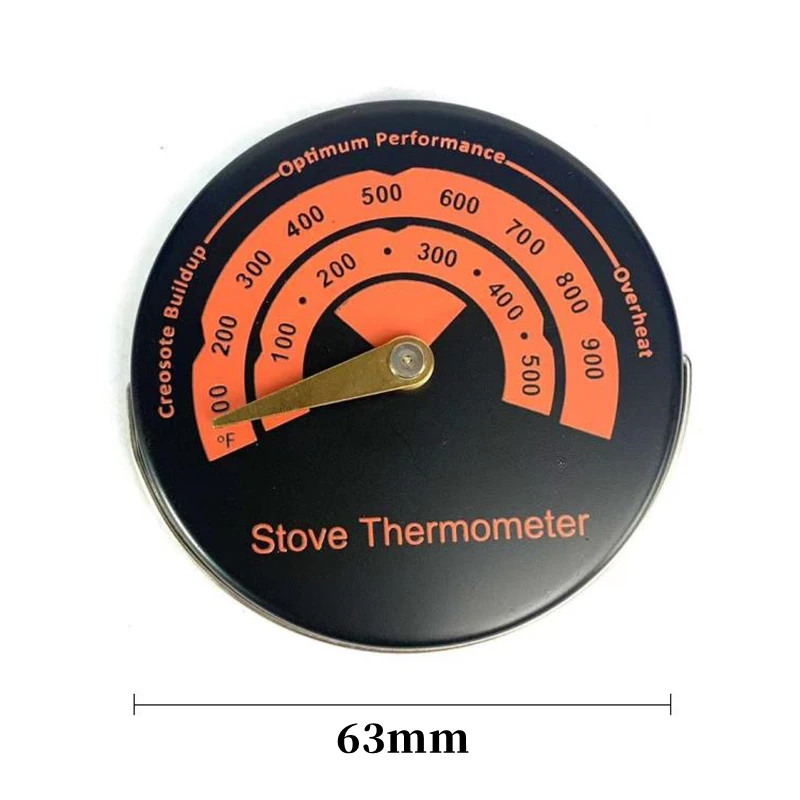 Magnetic Fireplace Fan Stove Thermometer for Log Wood Burner Barbecue Oven Temperature Gauge Meter Accessories