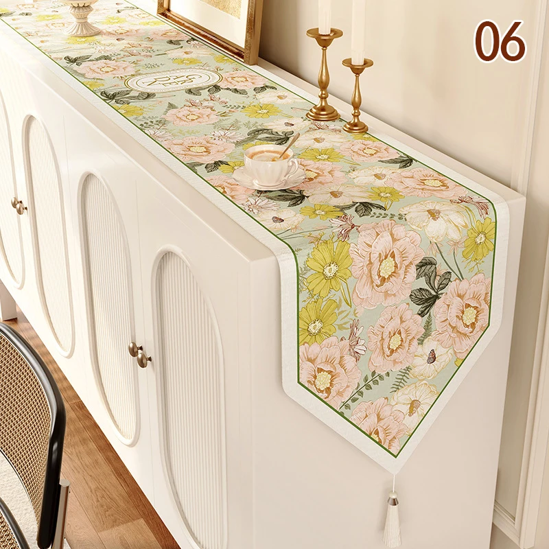 

Pastoral Style Table Runner Side Cabinet TV Cabinet Coffee Tea Table Cover Shoe Cabinet Countertop Dining Table Mat