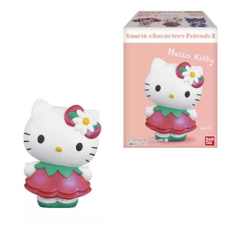 ของแท้ชุดตัวละคร Sanrio เพื่อน V3 กล่องตาบอด Hangyodon Hello Kitty My Melody ตกแต่งตาราง Figurine ของขวัญของเล่นอินเทรนด์