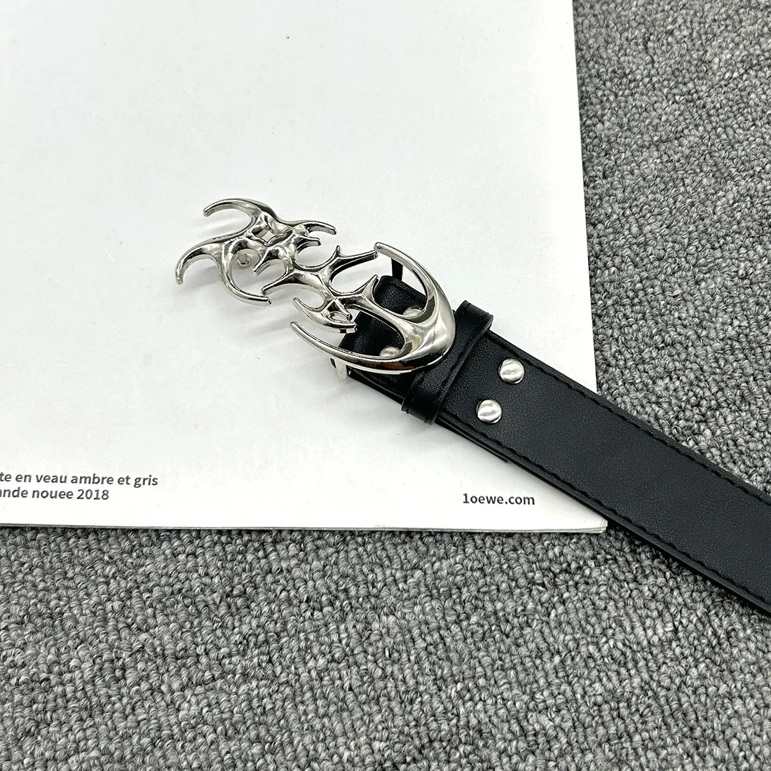 1PC Gothic Vintage Luxury Designer Flame Star Geometric Silver Buckle Y2k Belt Diesel Women's Belt Jeans Dress Accessories