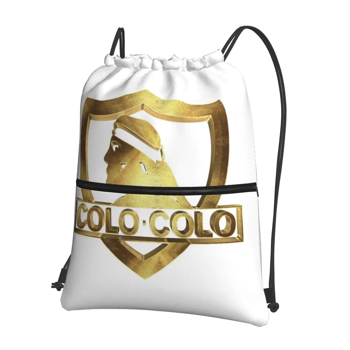 My Golden Santiago Football Colo Barra Brava Chile Backpacks Casual Drawstring Bags Sports Bag Book Bags for Man Woman Students