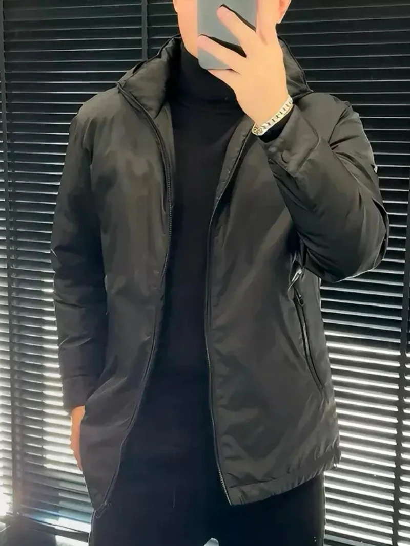 

Высококачественная модная мужская пуховая куртка с капюшоном, легкая, роскошная, повседневная верхняя одежда премиум-класса, осенне-зимнее пальто