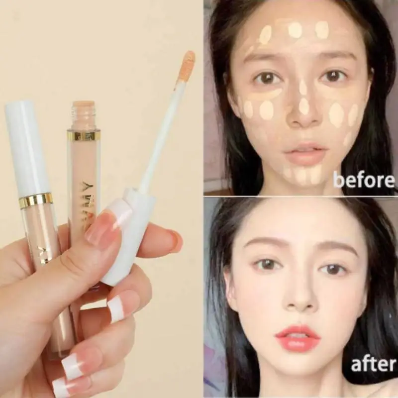 Liquid Concealer High Covering Moisturizing Oil Control Foundation Invisible Pores Dark Circles Freckle Face Contour Makeup Tool