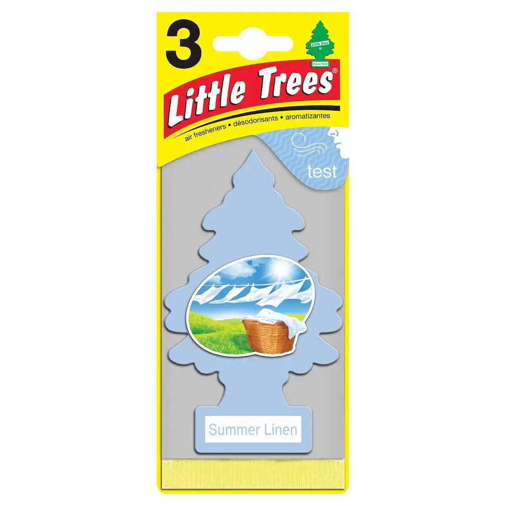

LITTLE TREES Car Air Freshener | Hanging Paper Tree for Home or Car | Summer Linen