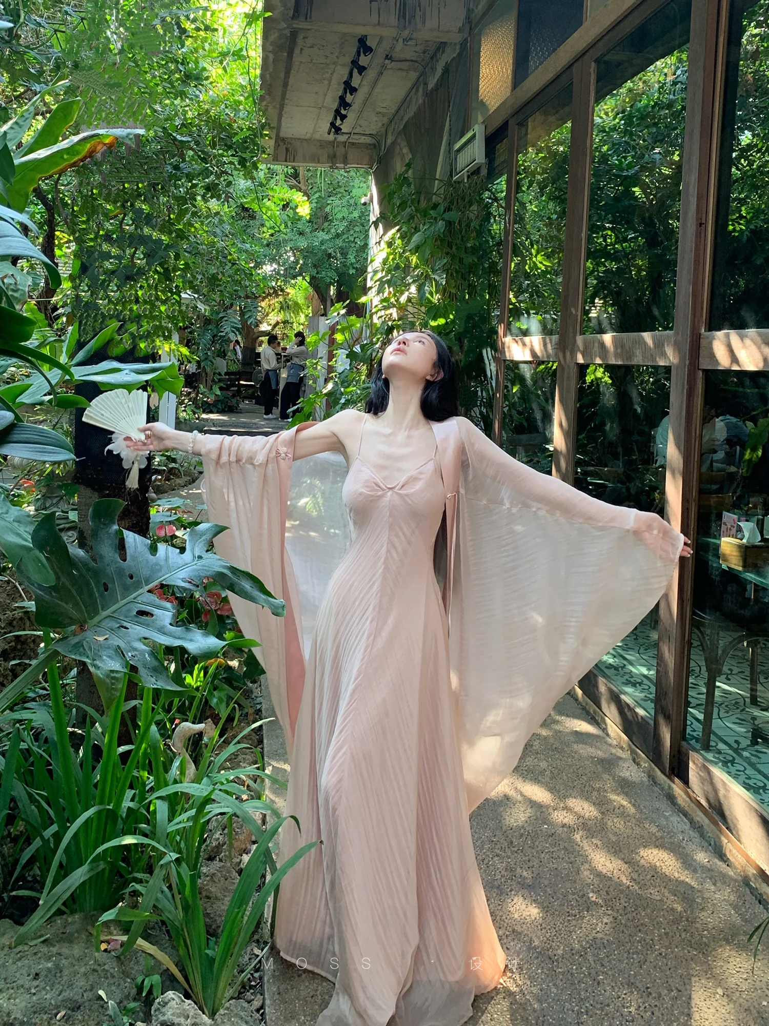 

MOSS STUDIO New Chinese Sle Long Sve Open Cardigan Coat And Dr Set Women's Glowing Sensation Linen Feel Floral Night ...