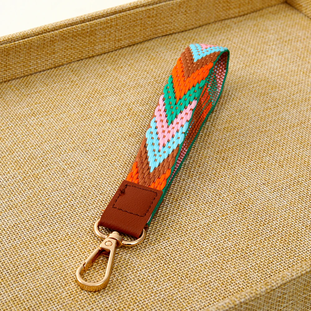 Bohemia Geometric strip wristlet keychain