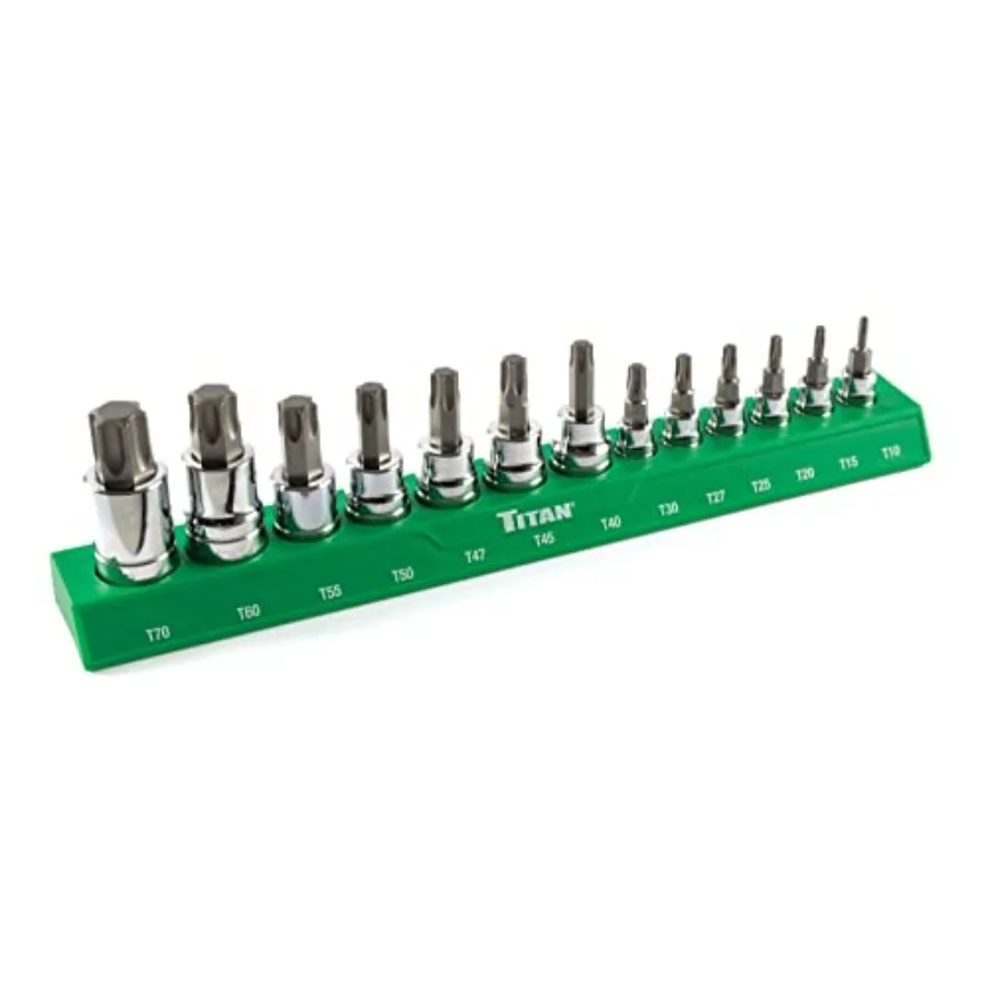 

85532 13-Piece Torx Bit Socket Set Magnetic Socket Organizer with Laser-Etched Size Markings