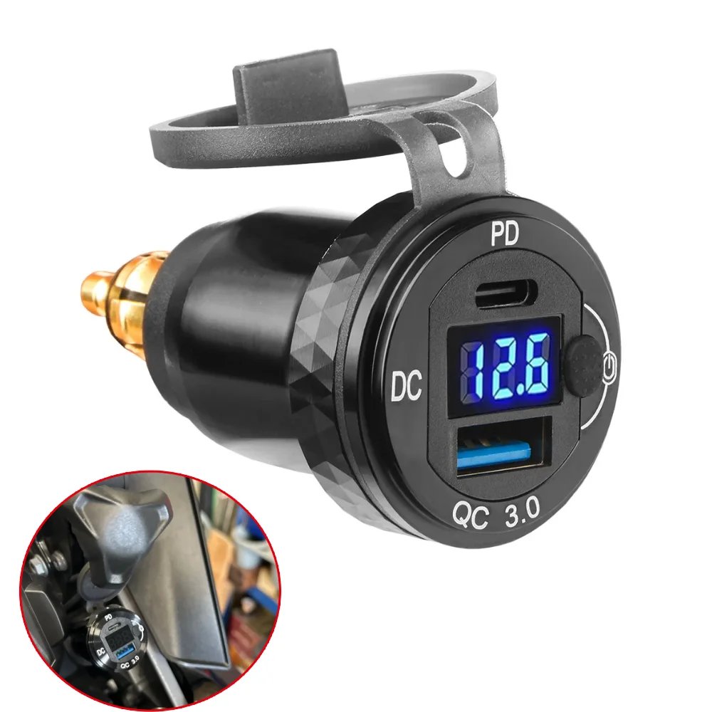 

Motorcycle Charger Power Adapter Dual USB Port Plug Socket For BMW R1200GS S1000 RR XR F800GS R1250GS R1200RT F900R F800R K1600B