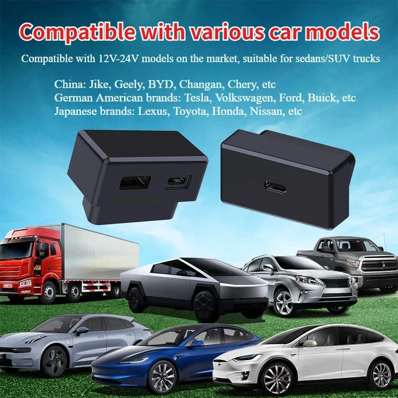 

OBD Charger for SUV OBD Socket Car OBD Fast Charger Hidden Car Charging Dock Docking Station Accessories for Tesla Model 3/Y/S/X