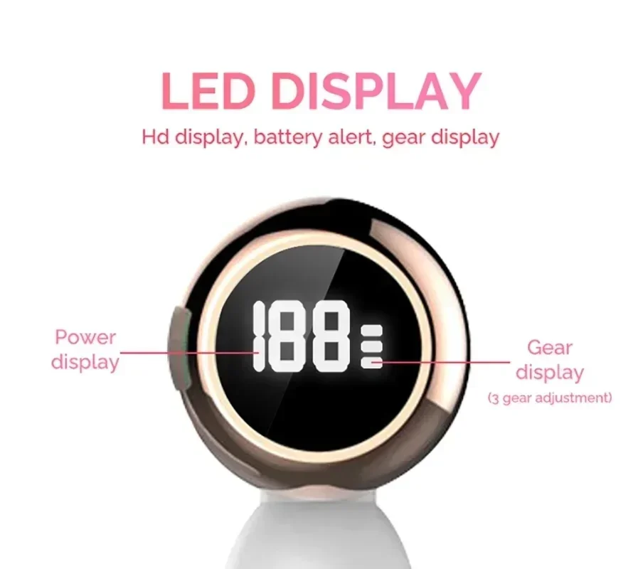 Escova elétrica de limpeza facial 6 em 1, silicone, limpeza facial, display led, escova de lavagem facial, limpador de poros com cravos