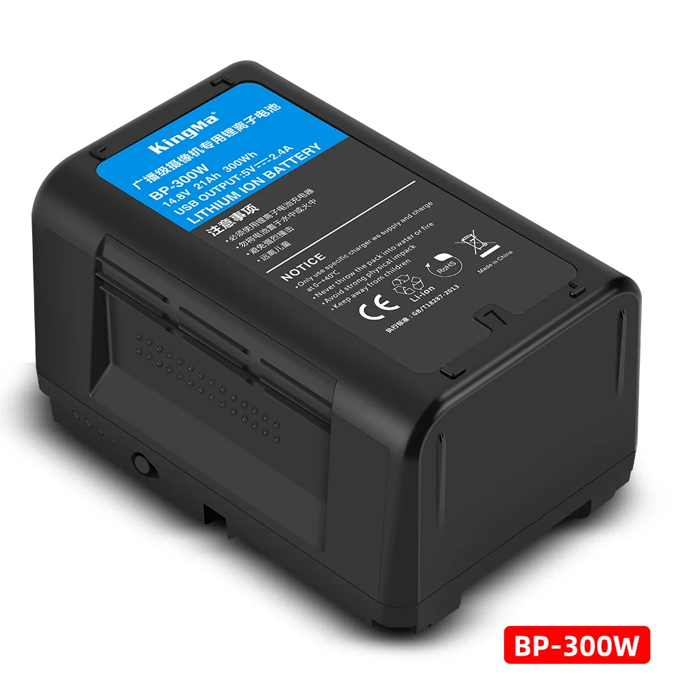 Kingma High Capacity 21000mAh BP-300W 300Wh V Mount V Lock Battery for  Camcorder Broadcast Video Camera