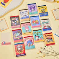 12pcst/lot Sanrio Kuromi Melody Keroppi Kitty Memo Pad Cute Hangyodon Stationery Label Notepad Post Office School Supplies