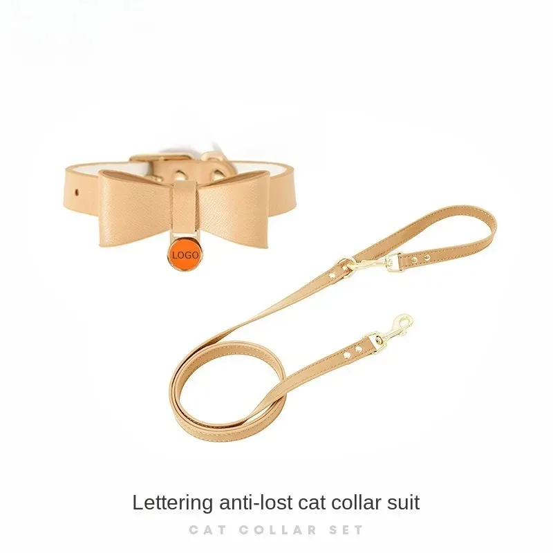 New Soft Leather Pet Cats Collar Adjustable Dog Collar Haulage Rope Package Small Dog Outing Accessories Pet Puppy Supplies