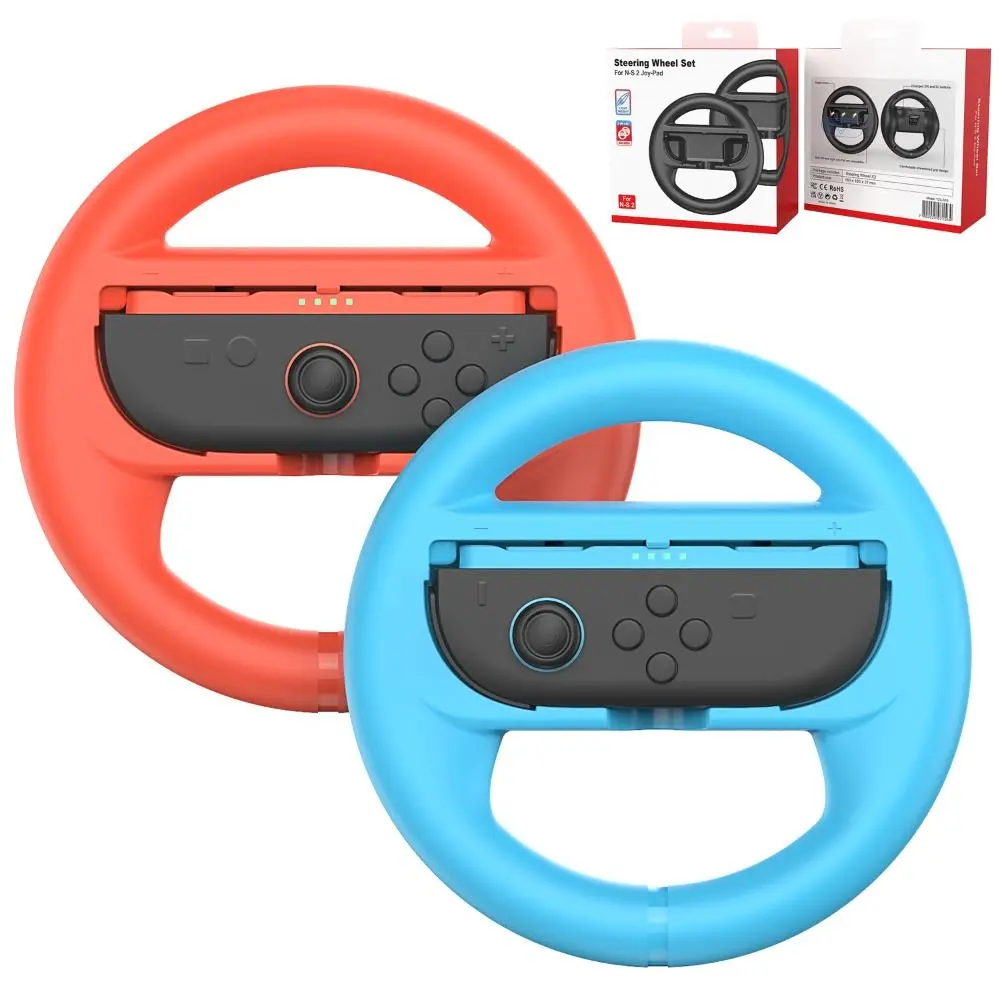 2PCS ABS 핸들 스티어링 휠 경량 액세서리 컨트롤러 핸드 그립 레이싱 휠 Nintendo Switch 2 게임 콘솔