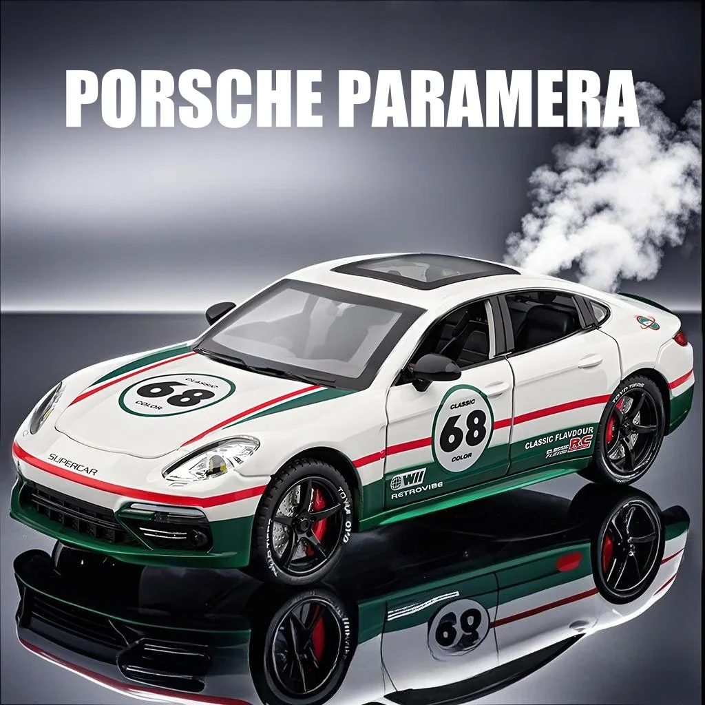 

1:24 Porsche Panamera Racetrack Version Spray Alloy Simulation Racing Model Sound Light Car Toy Children's Birthday Gift