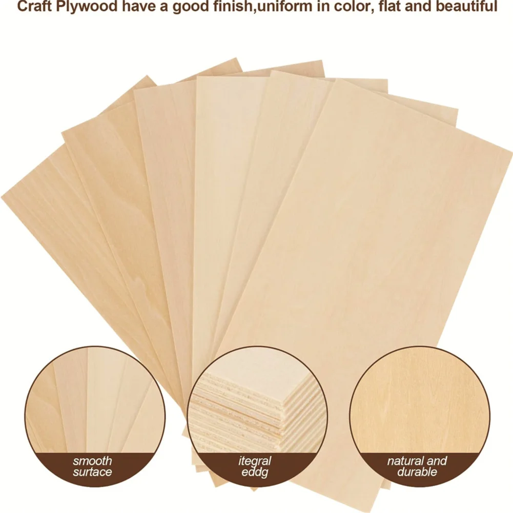 10Pcs 8 x 12 Inch Wood Board For Crafts Unfinished Boxwood Sheets, Blank Wooden Board Sign, Rectangle Wooden Cutouts