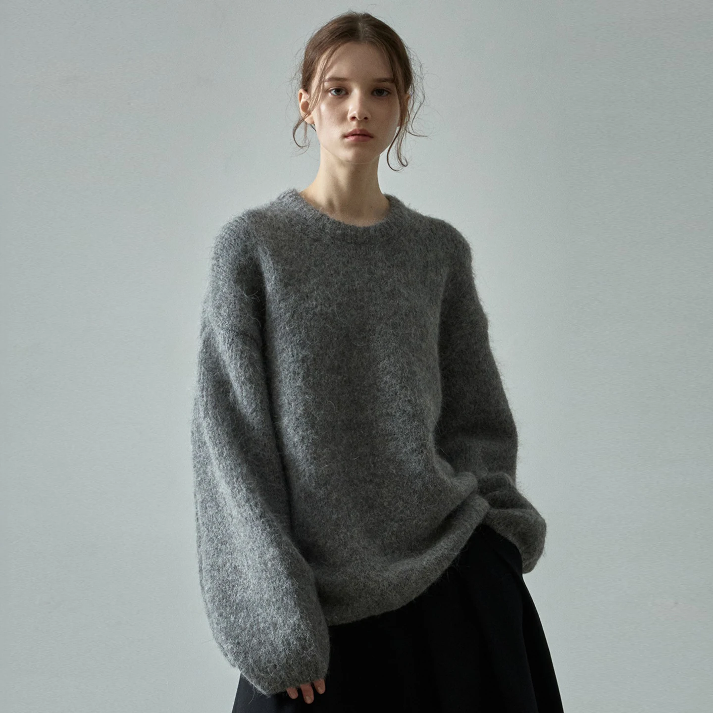 

Women's Alpaca Wool Knitted Sweater Lazy Sle round Ne Pullover Regular Length Commute Sle Autumn Winter Faion Trend