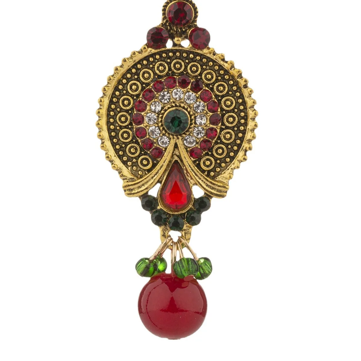 New ethnic style bohemian  women\'s court style exaggerated  imitation gemstone cherry pendant earrings