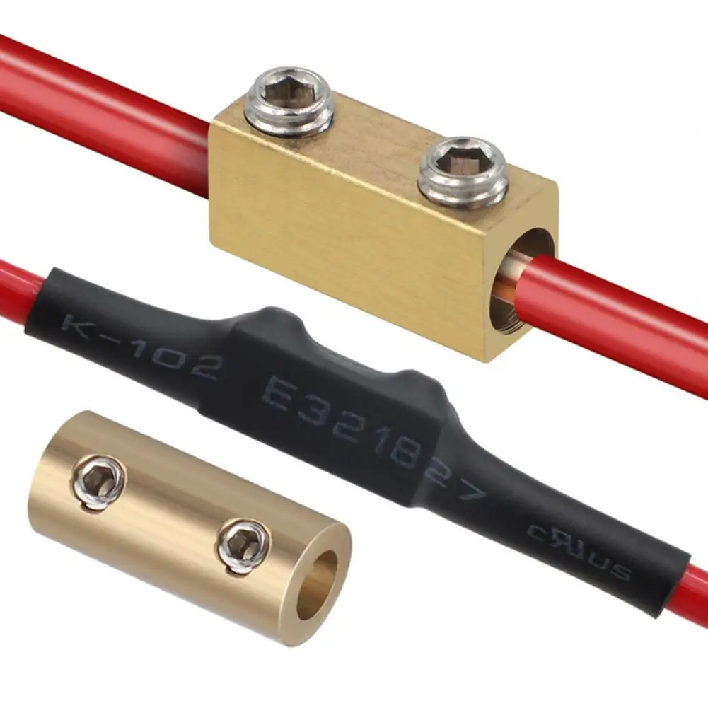 Threaded Wire Connectors Rust Resistant Wire Butt Connectors Kit with Heat Shrink Tubes Tinned Brass Mechanical for Various