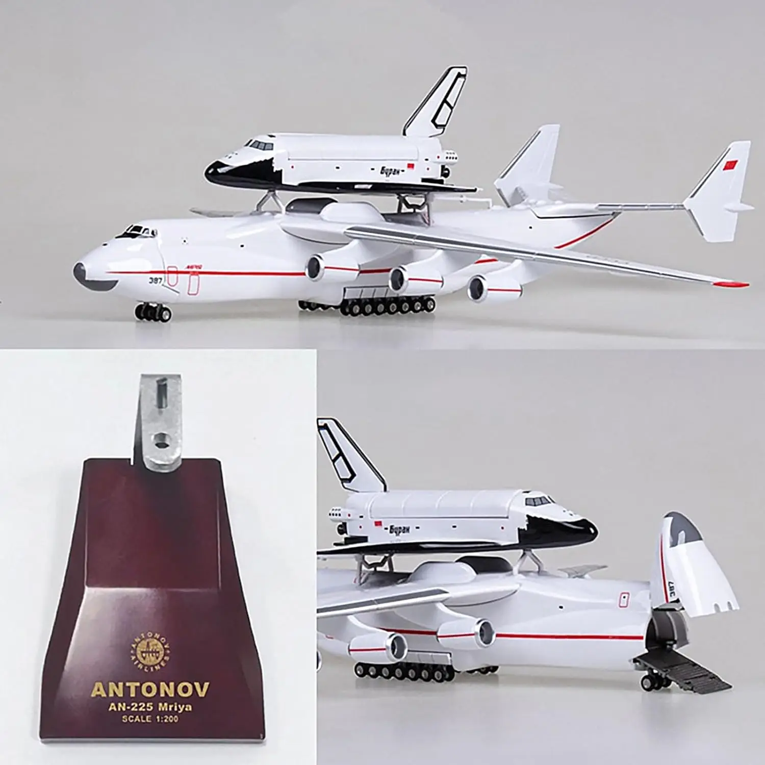 

Models Plane AN-225 ANTONOV Or Spacehuttle Airplane Model 1: 200 Scale Model Jet Diecast Resin Transport Aircraft for Home Deco